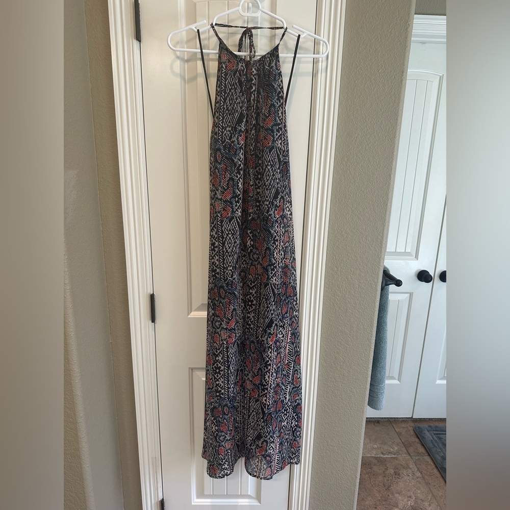 Snake print maxi dress